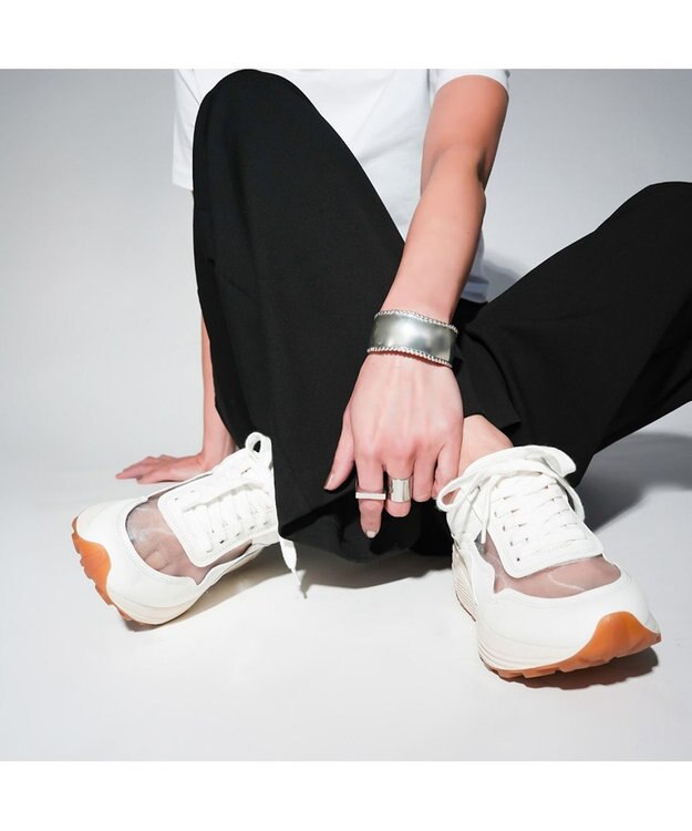 MODE ET JACOMO <carino>シースルー厚底スニーカー ホワイトコンビ