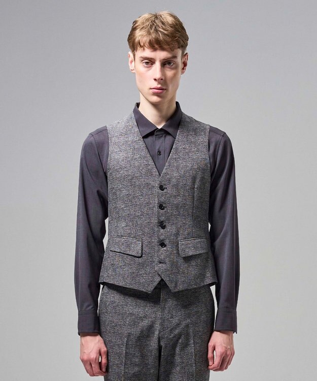 JOSEPH HOMME 新色【３ピース対応】クールドッツストレッチ　ジレ ＜新色＞グレー系