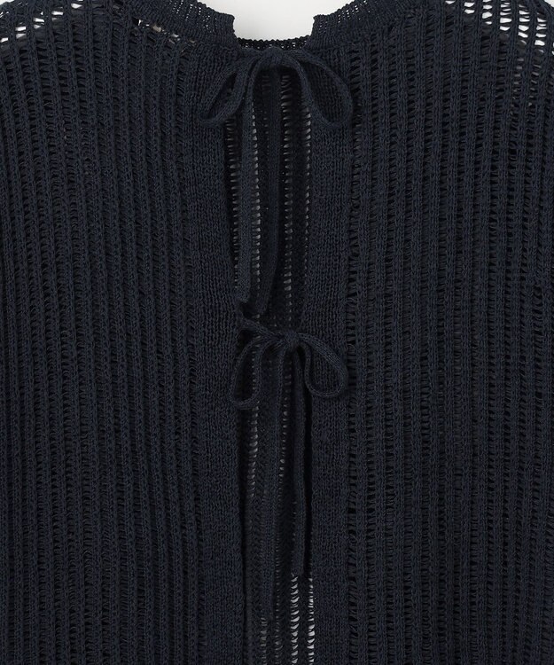 自由区 【レイヤード・旬スタイル】リネンコットン ベスト ネイビー