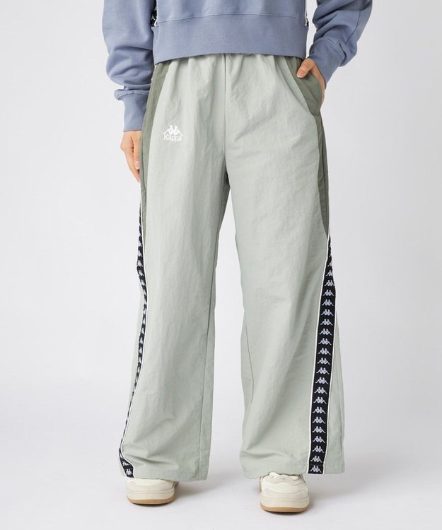 OP／FILA 【Kappa】 ワイドシルエット バンダナイロントラックパンツ グレー