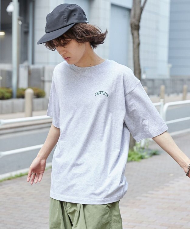 WEGO 【ユニセックス着用ITEM/綿100%/SMLサイズ展開】リラックスフィットワンポイントT（S） グレー