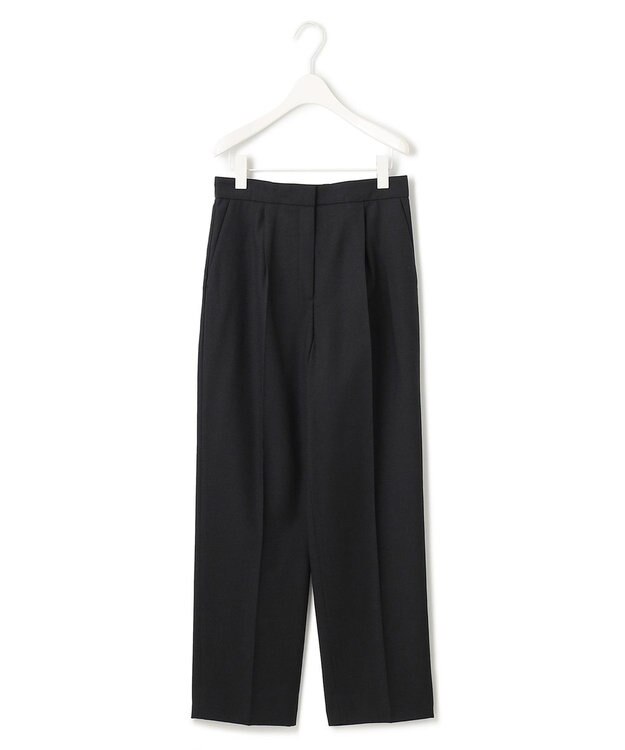 ICB L 【接触冷感・速乾・洗える】T.R.Liプレーンウィーブ ストレートパンツ ブラック系