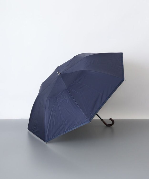 AURORA BLAO (ブラオ) 切り継ぎテープ柄 晴雨兼用傘(折りたたみ傘) ダークネイビー