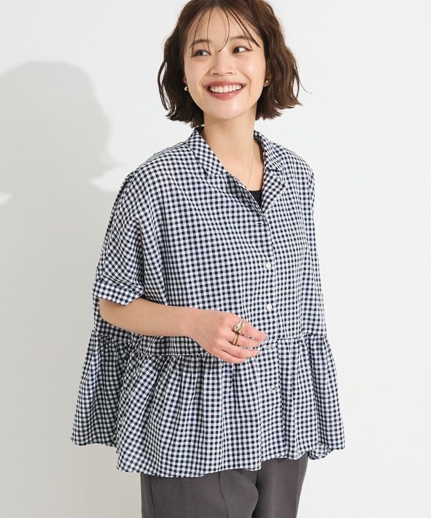 CRAFT STANDARD BOUTIQUE ペプラムブラウス Gingham Check