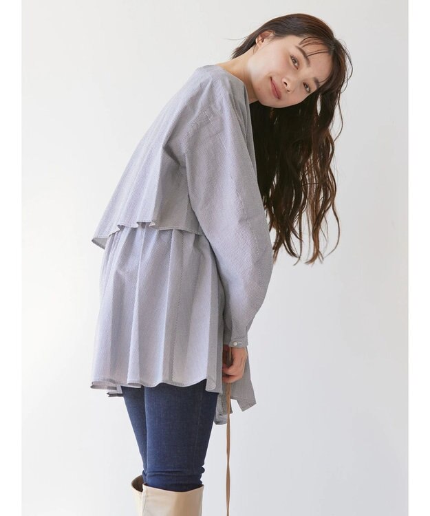 AMERICAN HOLIC サッカーワントーンティアードチュニック Stripe