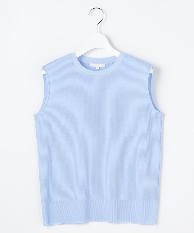 自由区 【人気素材・NEWアイテム・アンサンブル対応】ファンクショナルノースリーブ カットソー サックス