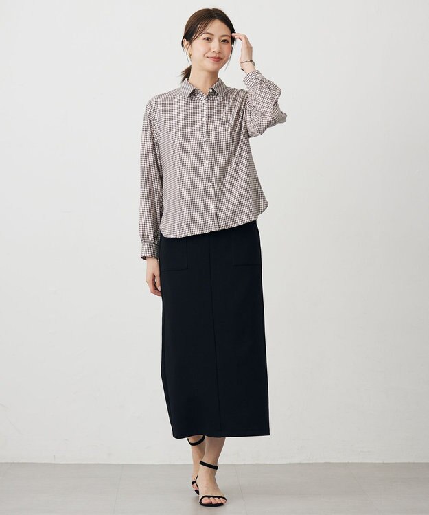 J.PRESS LADIES 【WEB限定】リブダンボール スカート 【WEB限定】ブラック系