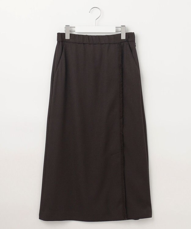 自由区 S 【セットアップ対応・接触冷感・UVカット・洗える】ライトバスケットクロス スカート ダークブラウン