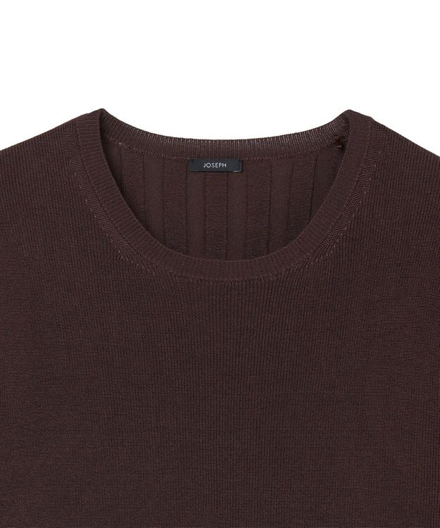 JOSEPH 【洗える】サティニーリブ　ショートスリーブニット Ebony