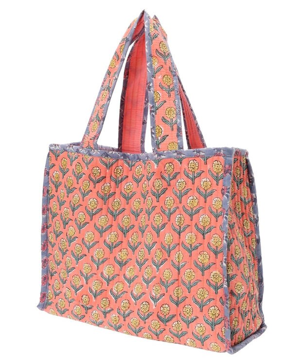 Green Parks ■別注ＣＯＮＴＲＯＬ　ＦＲＥＡＫ　ブロックｐｔキルトトート Pink