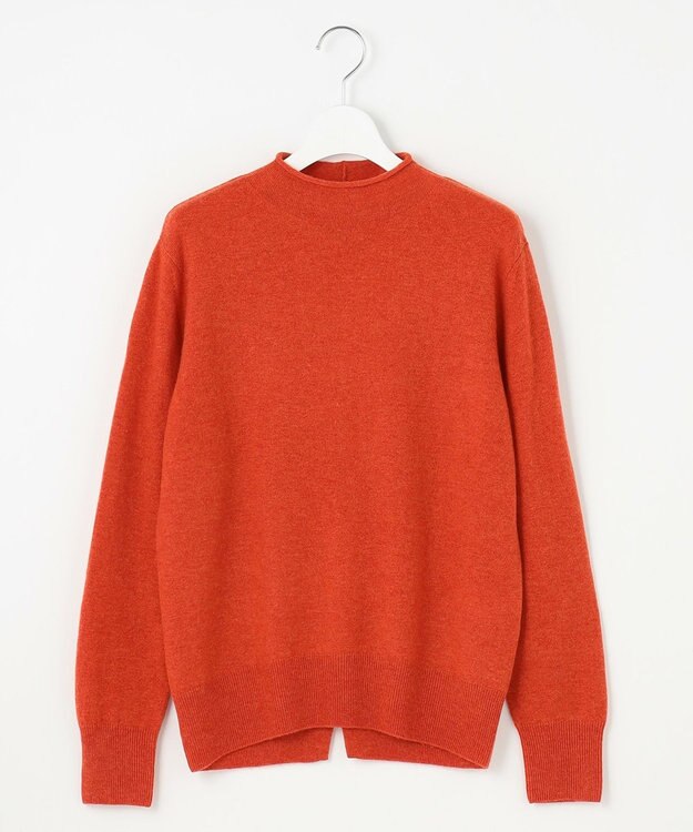 J.PRESS LADIES S 【洗える】CASHMERE BLEND スタンドカラー ニット オレンジ系
