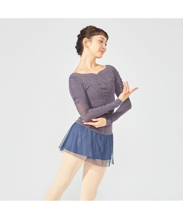 Chacott ショートスパッツ付スカート アイアンブルー