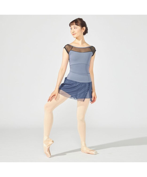 Chacott ショートスパッツ付スカート アイアンブルー