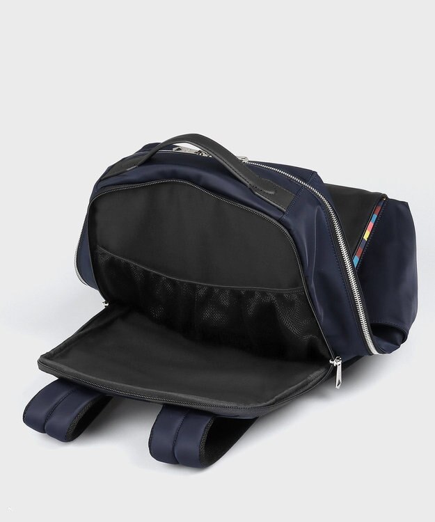 Paul Smith ナイロンブライトストライプトリム リュック ネイビー