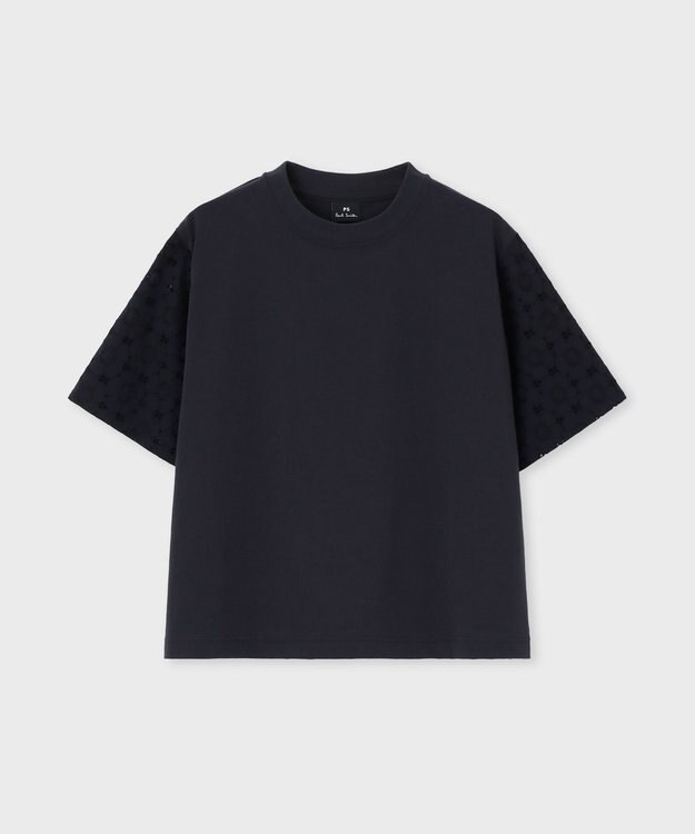 Paul Smith レーススリーブ コンビネーション 半袖カットソー ネイビー