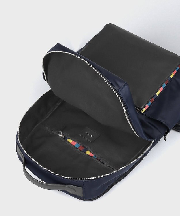 Paul Smith ナイロンブライトストライプトリム リュック ネイビー