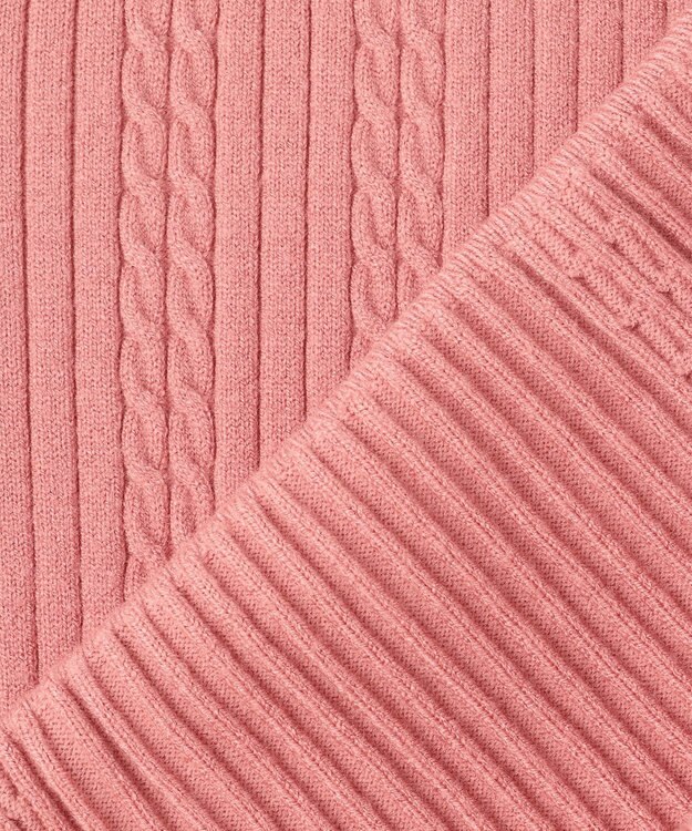 ANY SIS 【CICA加工】ケーブルポイント ニット サーモンピンク