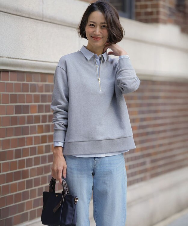 J.PRESS LADIES S 【洗える】BASIC STRETCH DENIM ボーイフィット デニム ブリーチ系