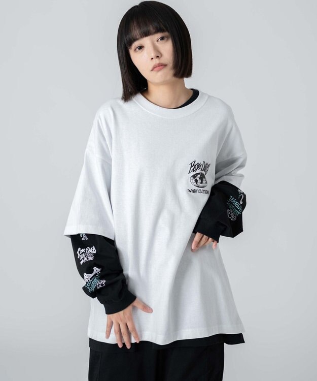 WEGO 【ユニセックス着用ITEM】別注BENDAVISアンサンブルグラフィックT ホワイト
