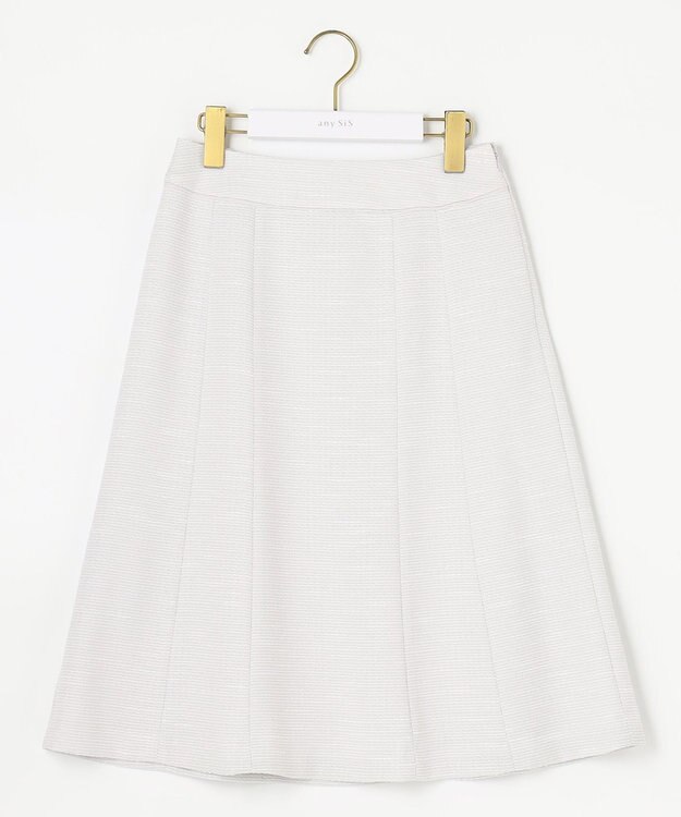 ANY SIS 【セットアップ対応】リップルボーダー フレア スカート シャンブレーグレー