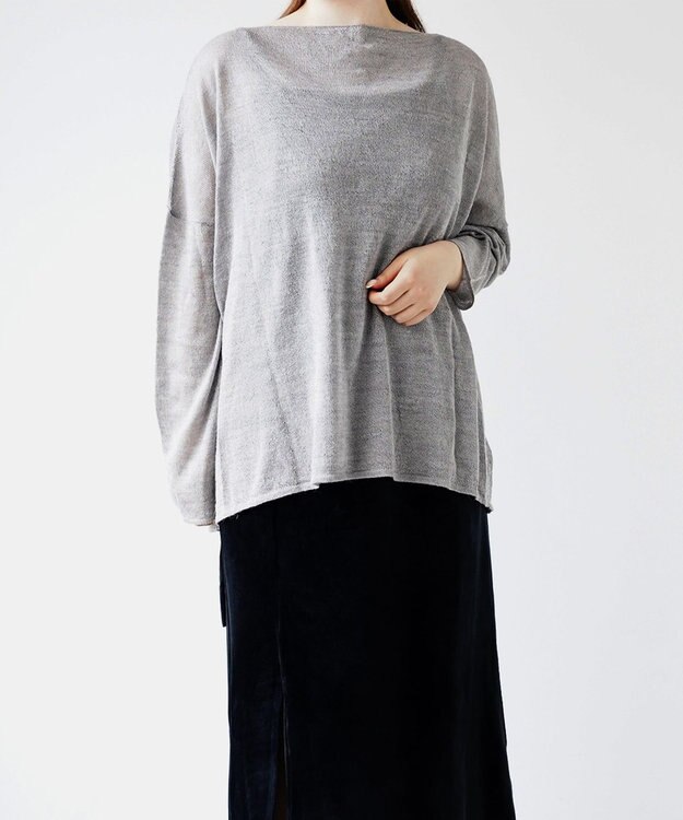 TOQUE 〈大草直子さんアドバイザー〉アルパカシルクニット 長袖 オーバーサイズ グレー