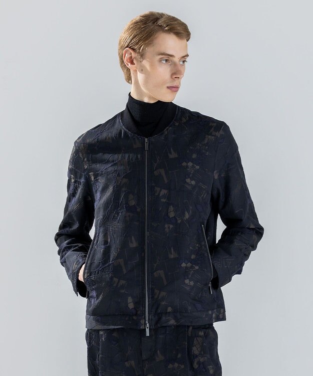 JOSEPH HOMME 【新柄】モロッカンジャガード ジップアップブルゾン ブラック系5