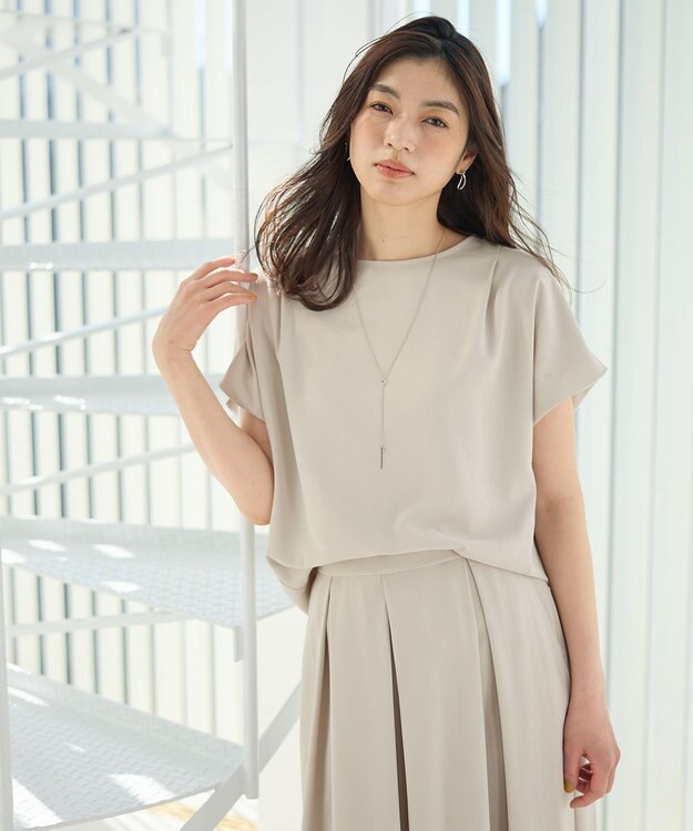ANY さらさらDRYブラウス ベージュ