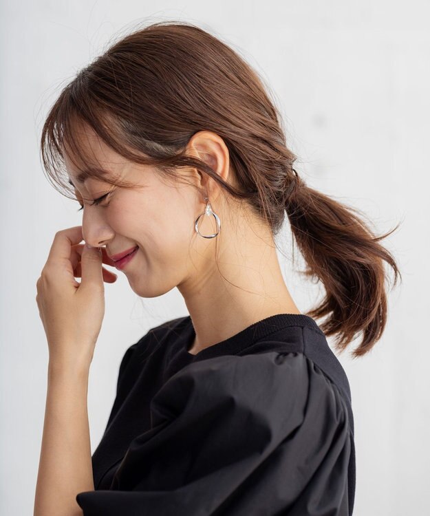 ANY ボリュームショルダーコンビニット ブラック×ブラック