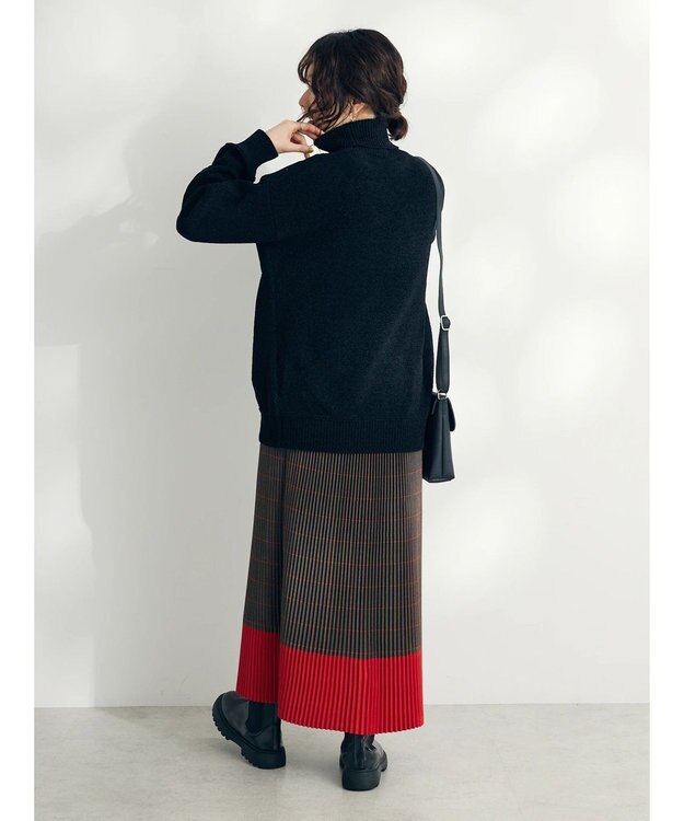 CRAFT STANDARD BOUTIQUE 洗えるコードモールタートルネックプルオーバー Black