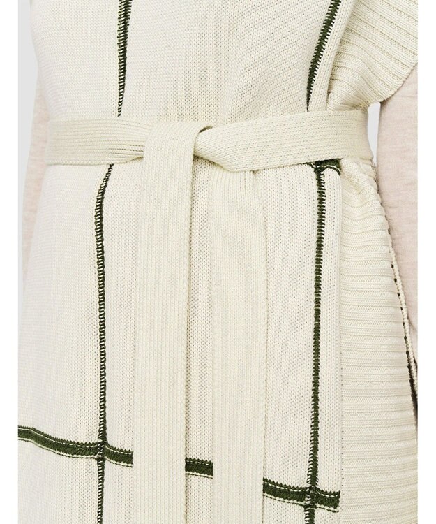 JOSEPH 【洗える】グリッド コットンシルク　ポンチョ Oat Combo