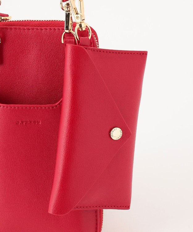 J.PRESS LADIES 【セットアイテム】 エコバッグ付き スマホ ポシェット レッド系