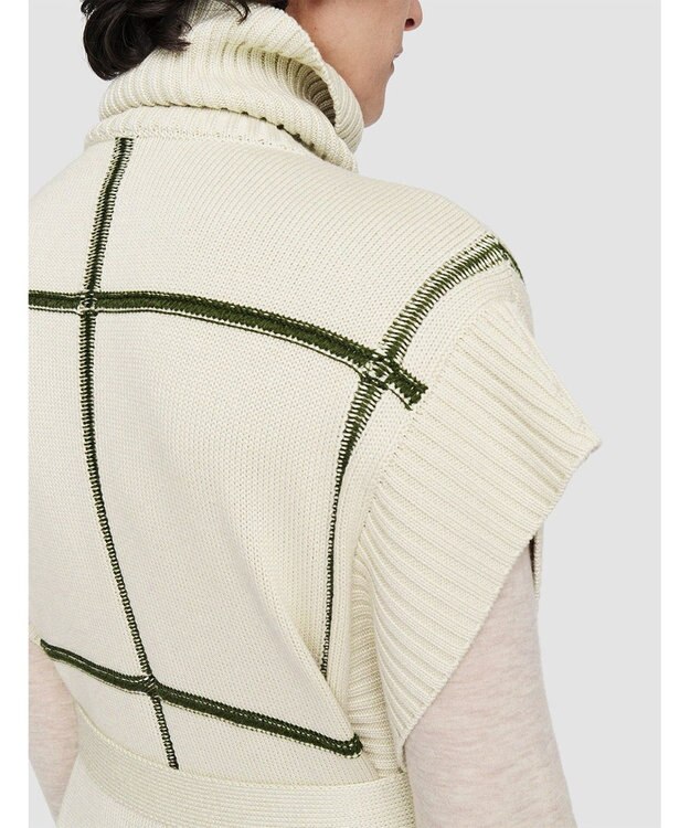 JOSEPH 【洗える】グリッド コットンシルク　ポンチョ Oat Combo