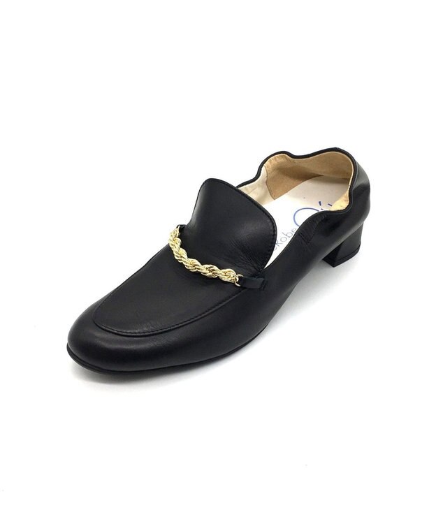 nouvelleRobe Oū 【本革・高反発】Spiral-bit loafers  ヒールローファー ブラック