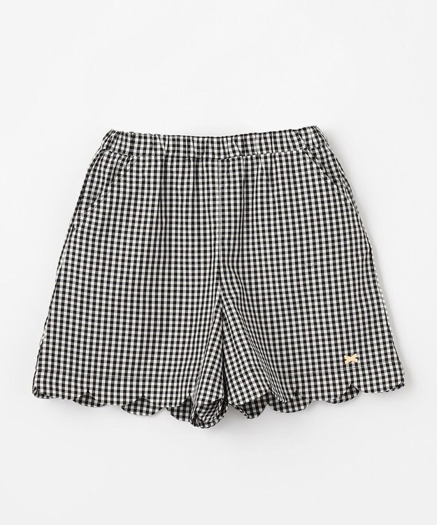 ANY KIDS 裾スカラップ ショートパンツ ギンガム