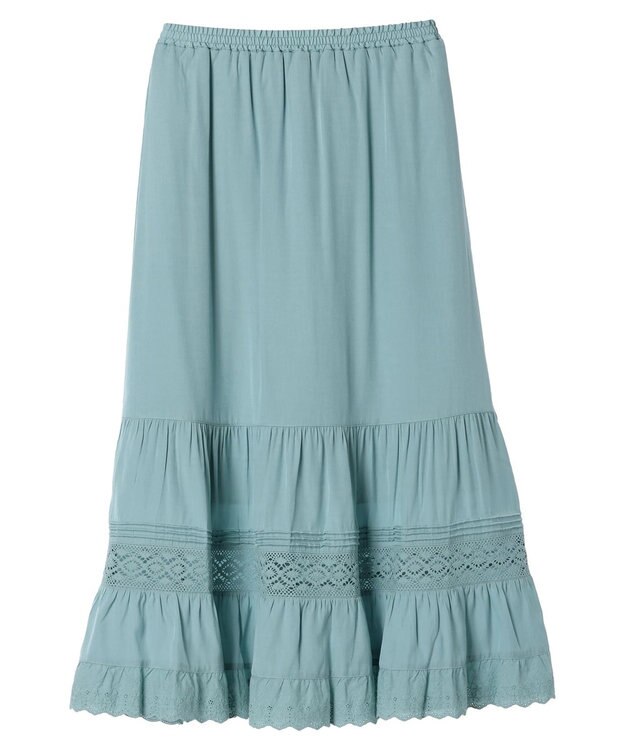 earth music&ecology レースティアードスカート Mint