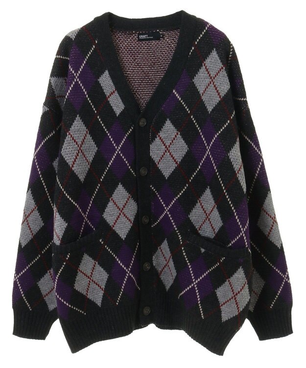CRAFT STANDARD BOUTIQUE アーガイル柄カーディガン Black