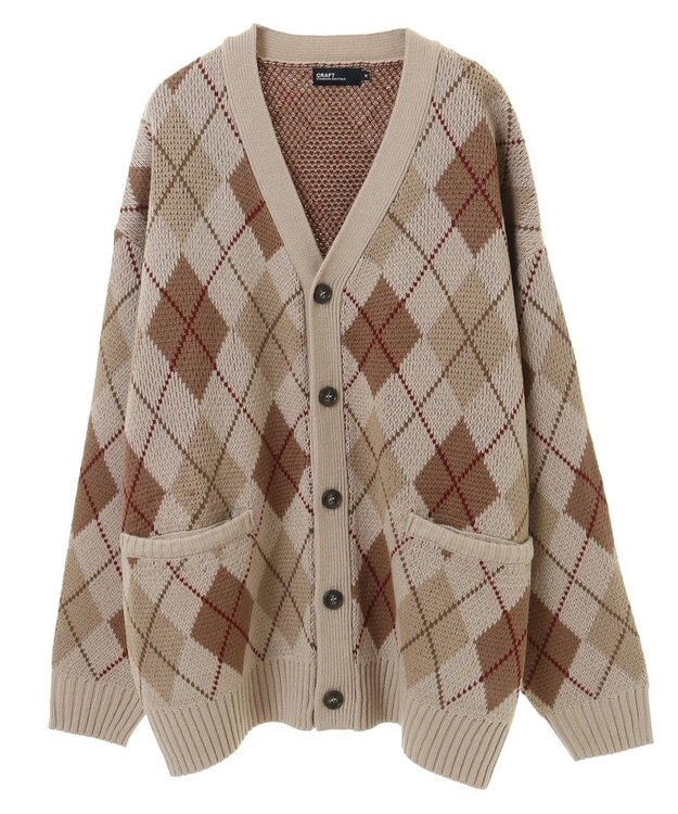 CRAFT STANDARD BOUTIQUE アーガイル柄カーディガン Ivory