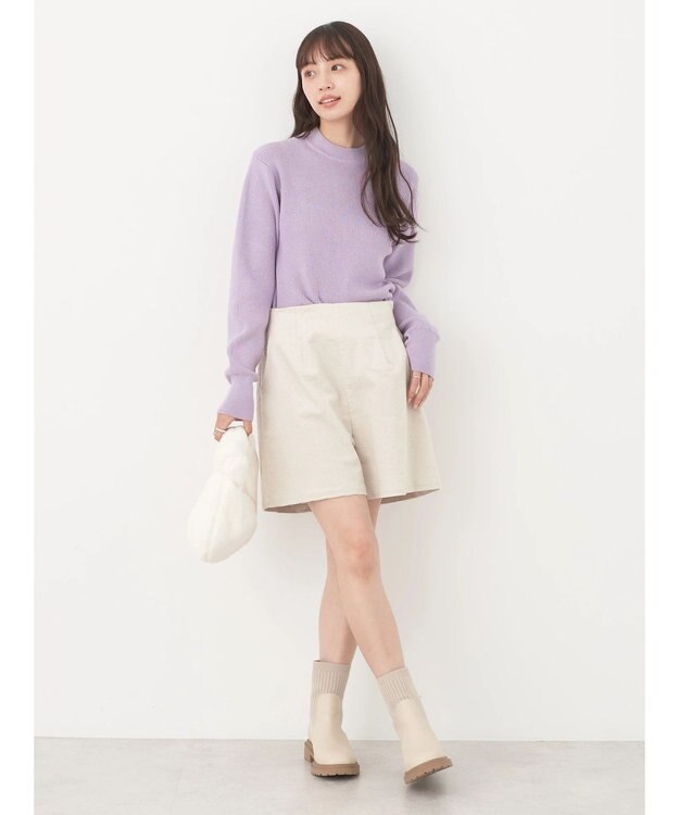 earth music&ecology アンチピリングハイネックプルオーバー Lavender