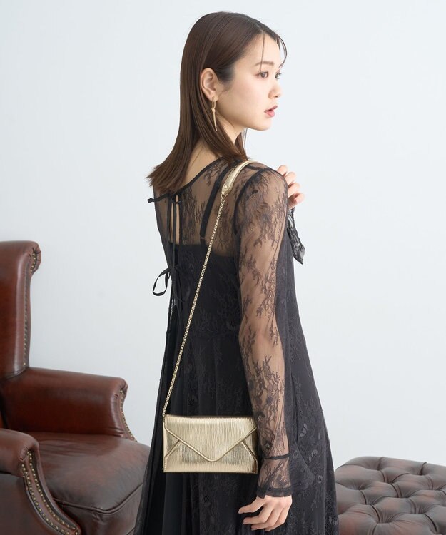 earth music&ecology SET2点レースワンピース＋キャミワンピース ブラック