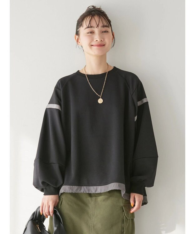 AMERICAN HOLIC ショルダーラインドロストポンチプルオーバー Black