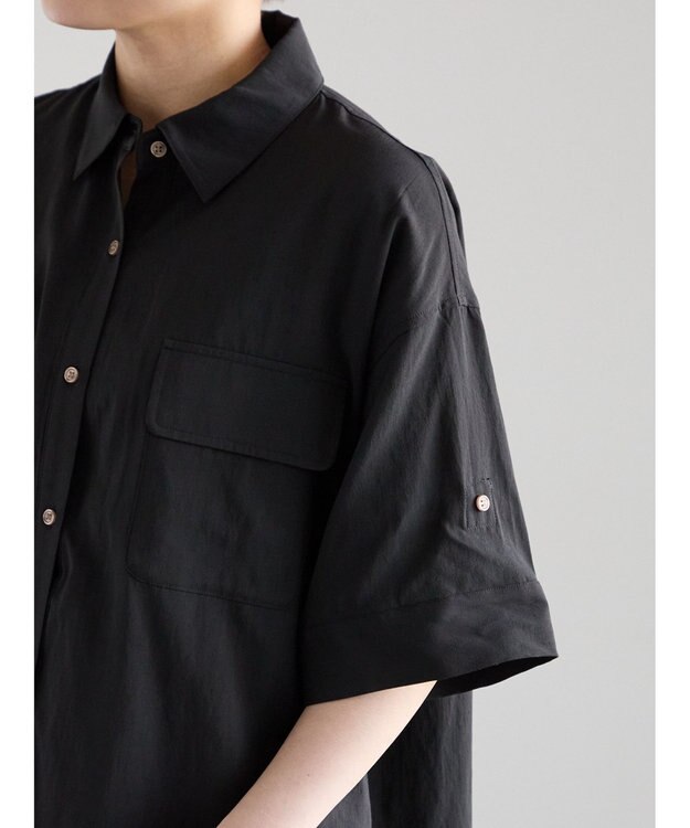 Te chichi Wポケット5分袖オーバーシャツ《2026 SUMMER LOOK item》 ブラック