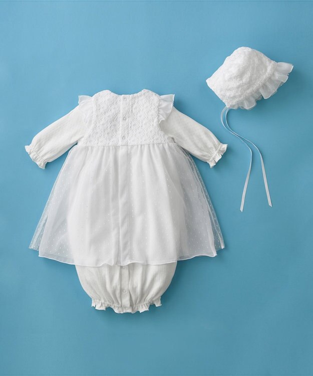 MIKI HOUSE HOT BISCUITS 【ミキハウス】 セレモニードレスセット3点セット 白