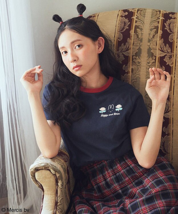 earth music&ecology ｍｉｆｆｙ／ｅａｒｔｈ　Ｒｏｓｅ　ｒｉｎｇｅｒ　Ｔｅｅ Navy