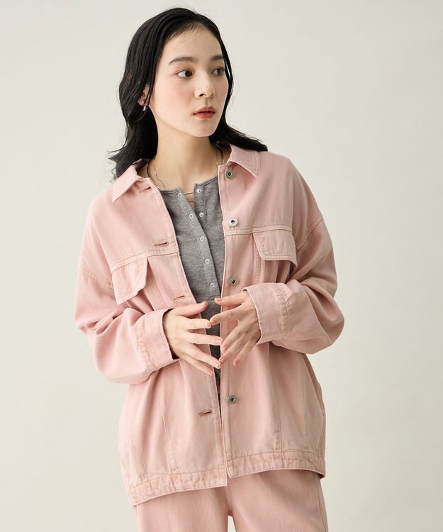 ANY L ミディデニムジャケット ピンク