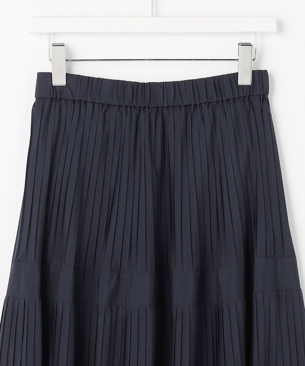 ANY SIS L プリーツ切替 スカート ネイビー