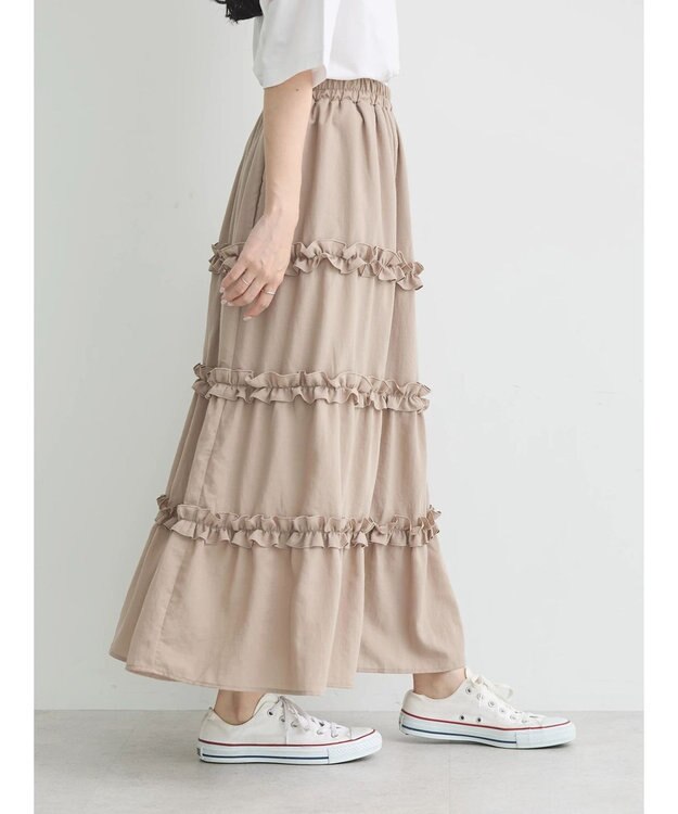 earth music&ecology ミニフリルボリュームスカート Mocha