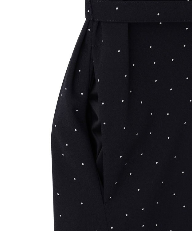 23区 S 【洗える】バックサテンアムンゼン ドットプリント ワンピース ネイビードット