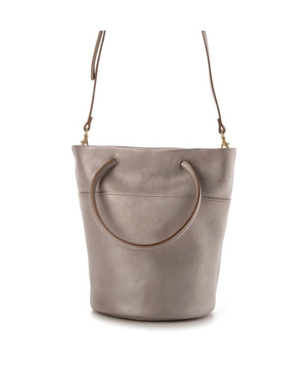 UNBILLION 【テレビ ドラマ着用アイテム】ペルケ perche / 姫路レザー丸手ハンドル2wayバケツバッグ シルバー