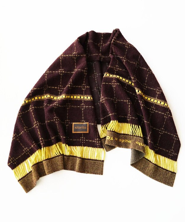 nitorito 【UNISEX】stamp チェック柄 3WAY ストール brown