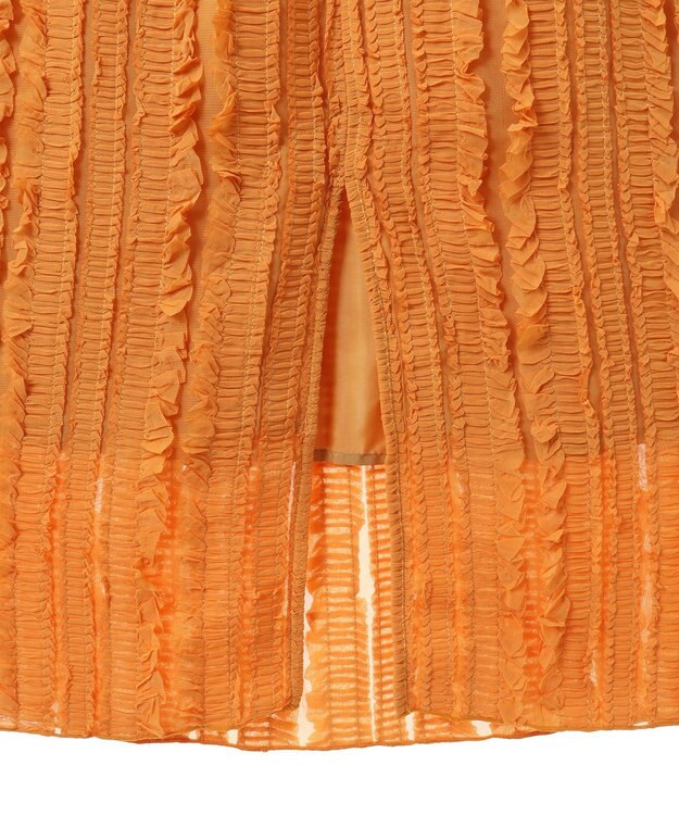 Green Parks ジャガードストライプフリルＩラインスカート Orange